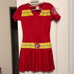 Red Firefighter Costume Dress S Halloween